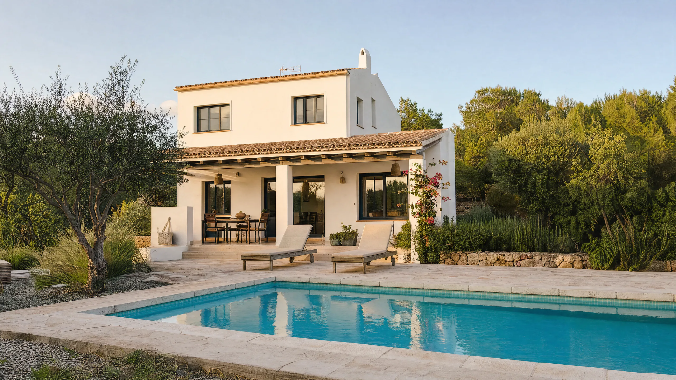 Mediterranean rental villa, enhanced